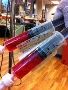 These are the red rockets - menacing chemo drugs that make you pee orange.